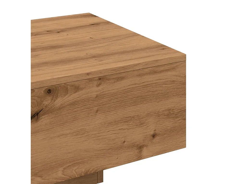 Table basse chêne artisanal 100x49,5x31 cm bois d'ingénierie