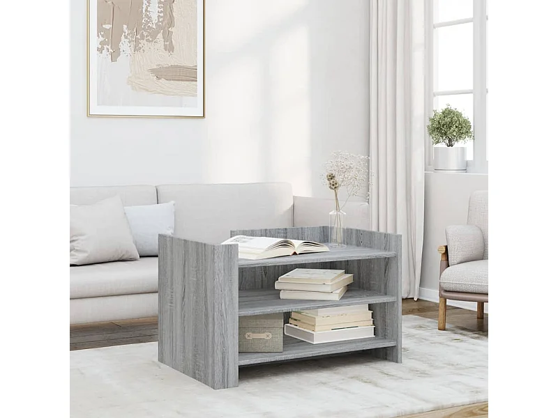 Table basse sonoma gris 80x50x50 cm bois d'ingénierie