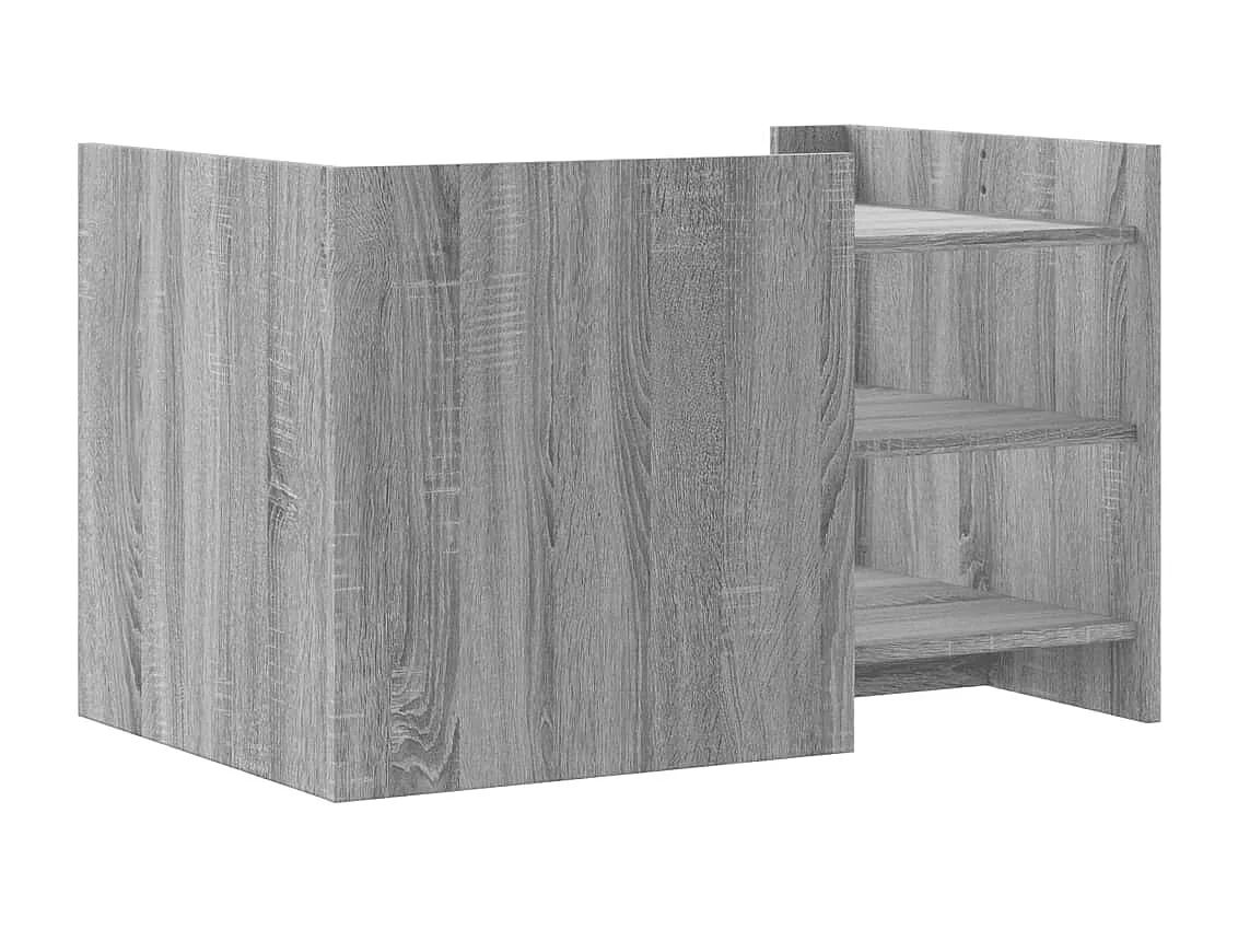 Table basse sonoma gris 80x50x50 cm bois d'ingénierie