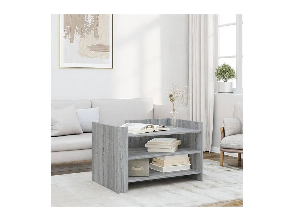 Table basse sonoma gris 80x50x50 cm bois d'ingénierie
