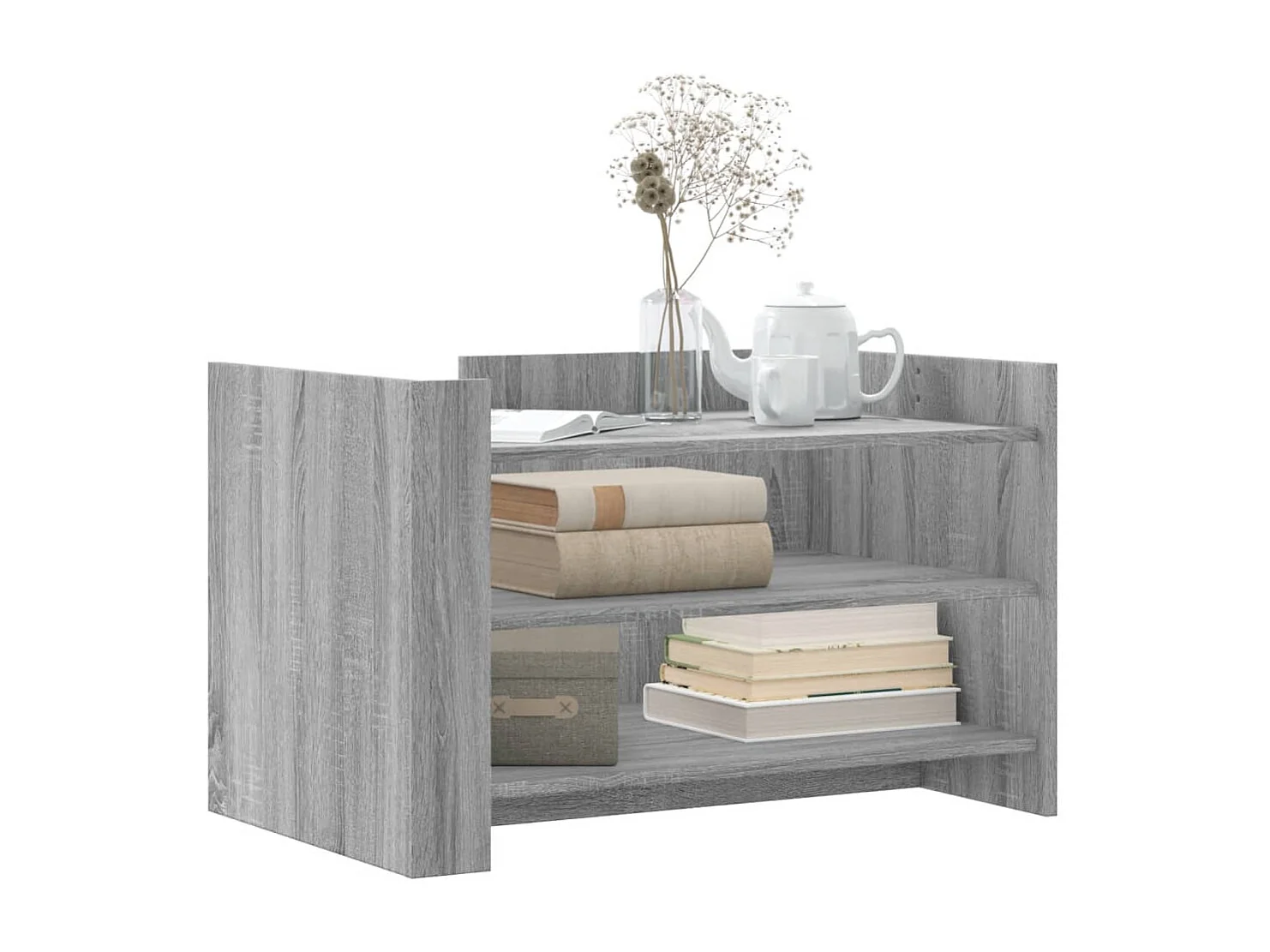 Salontafel 80x50x50 cm bewerkt hout grijs sonoma eikenkleur