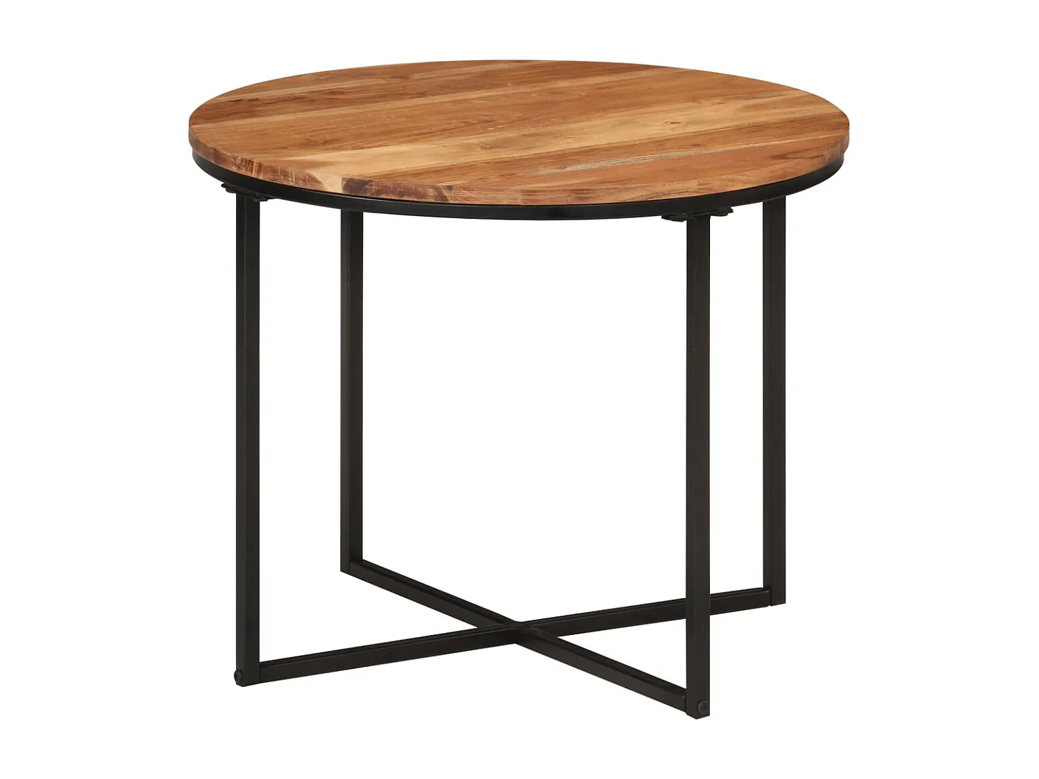 Table basse 55x55x45 cm bois massif acacia et fer