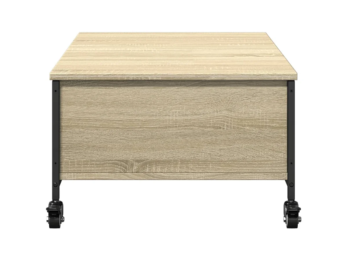 Salontafel met wielen 91x55x34 cm bewerkt hout sonoma eiken