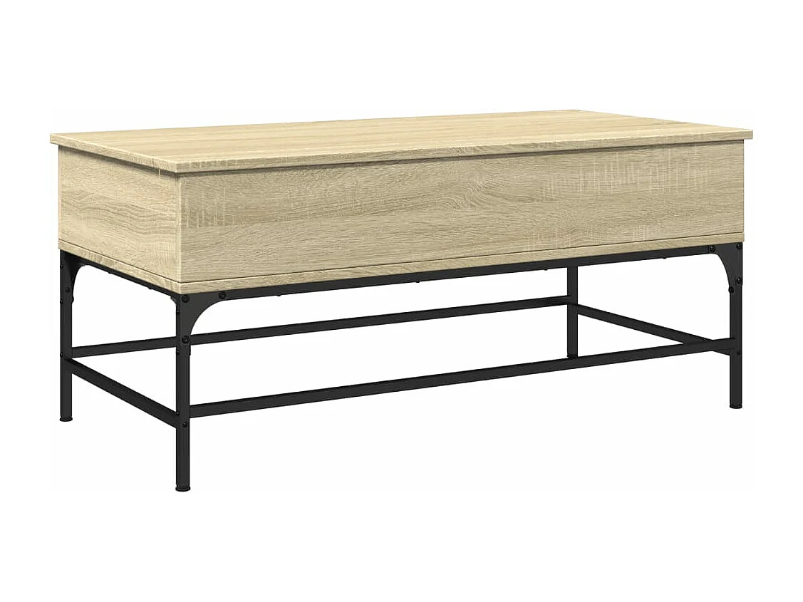 Salontafel 100x50x45 cm bewerkt hout en metaal sonoma eiken