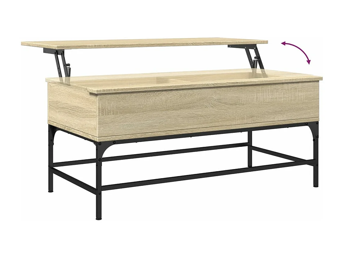 Salontafel 100x50x45 cm bewerkt hout en metaal sonoma eiken