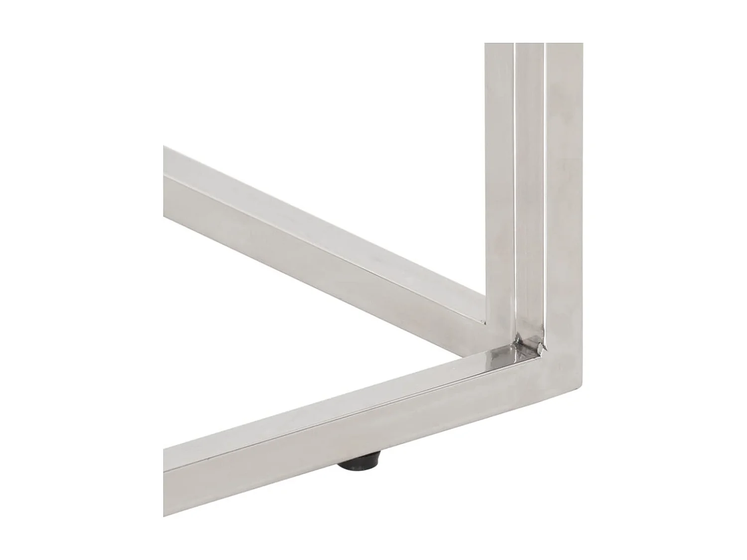 Mesa de centro acero inoxidable y madera maciza acacia plateado