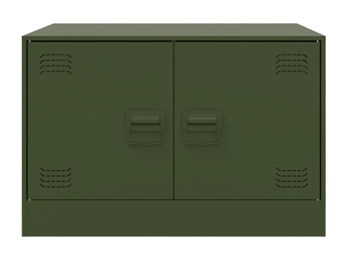 Table basse vert olive 67x50x44 cm acier