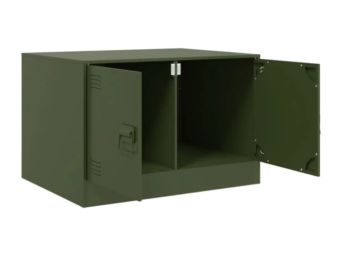 Table basse vert olive 67x50x44 cm acier