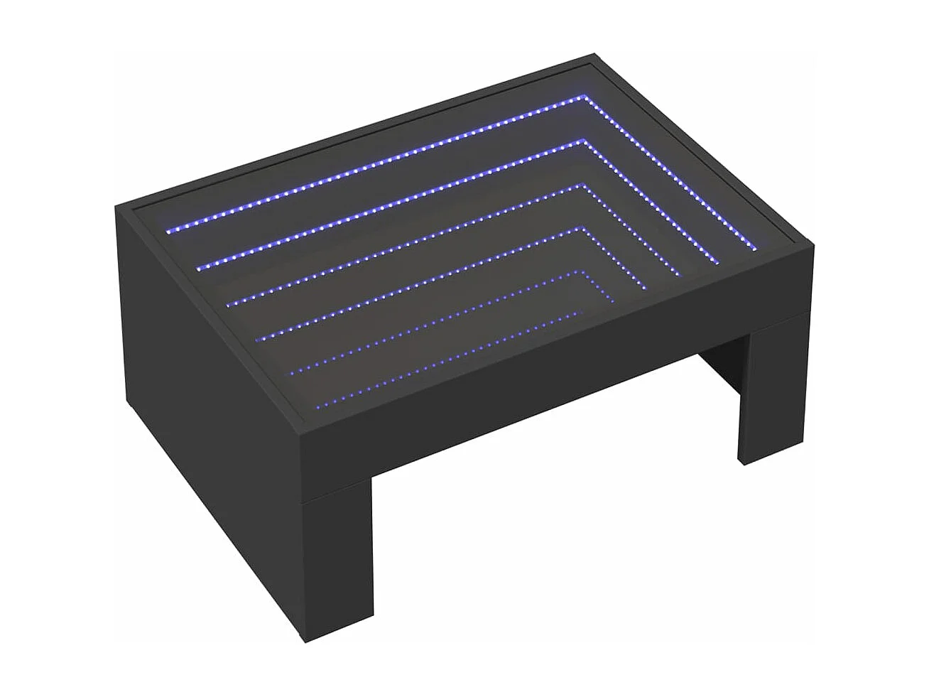 Table basse avec LED infini noir 70x50x30 cm