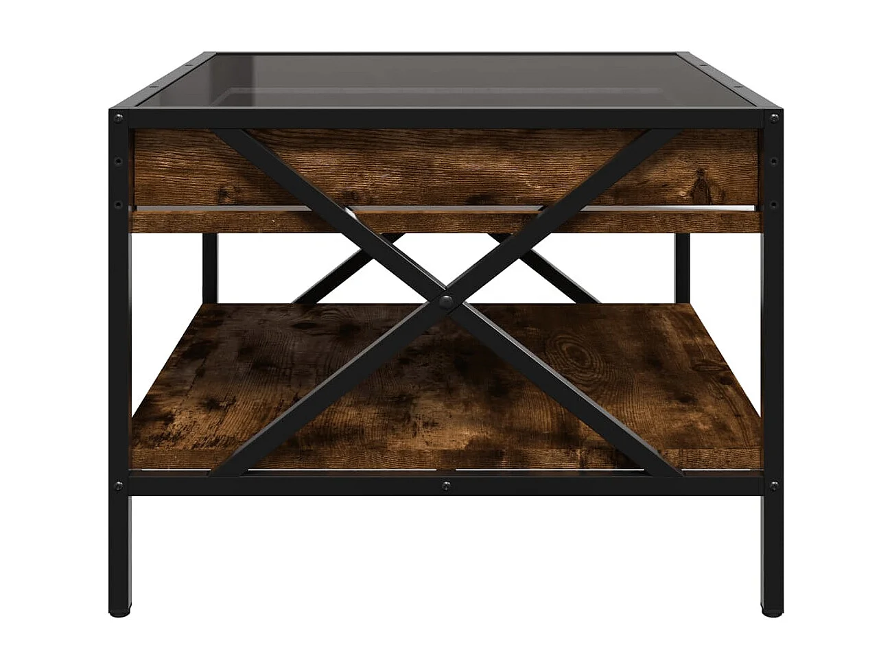 Table basse avec LED Infinity chêne fumé 50x50x38 cm