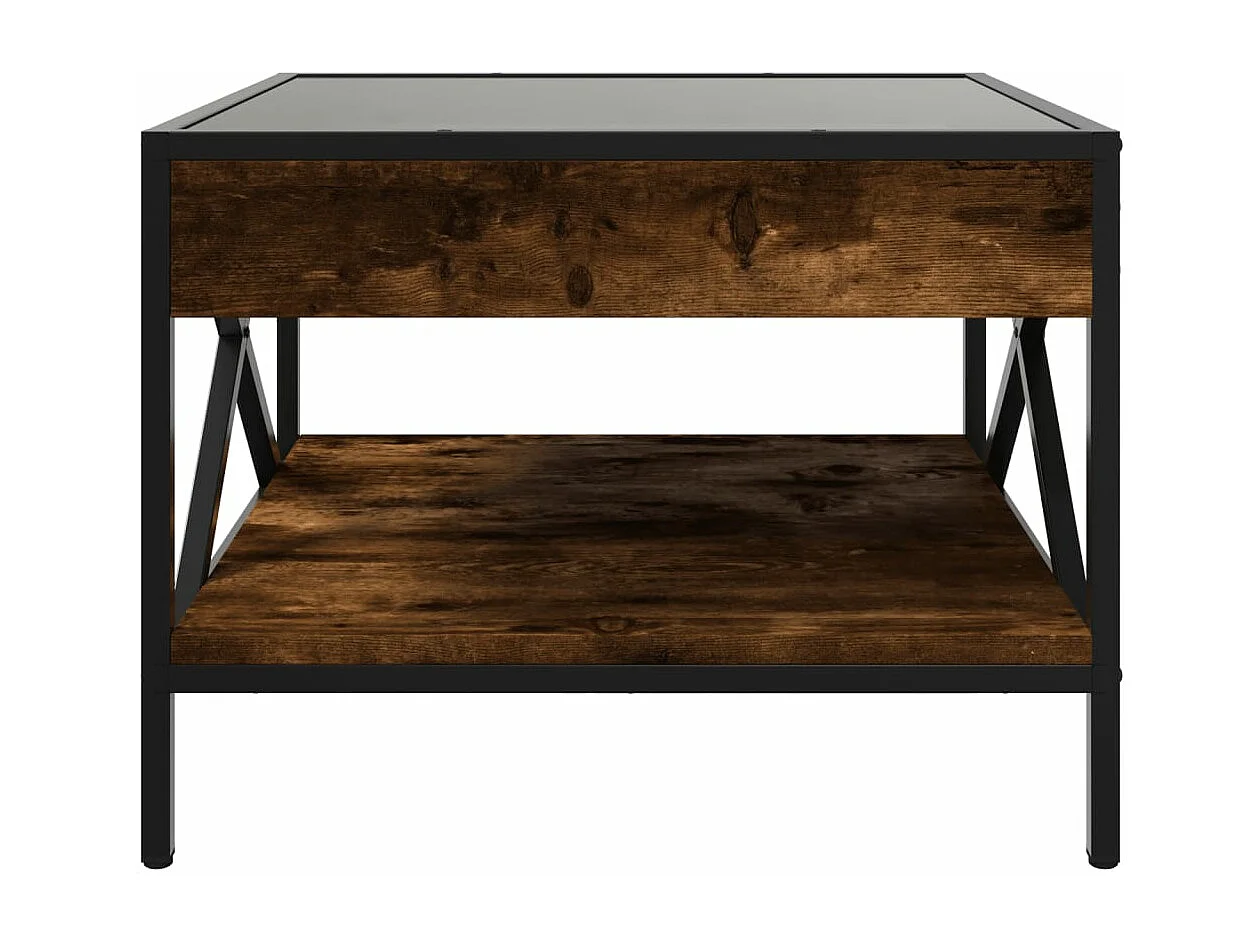 Salontafel met Infinity LED 50x50x38 cm gerookt eikenkleurig