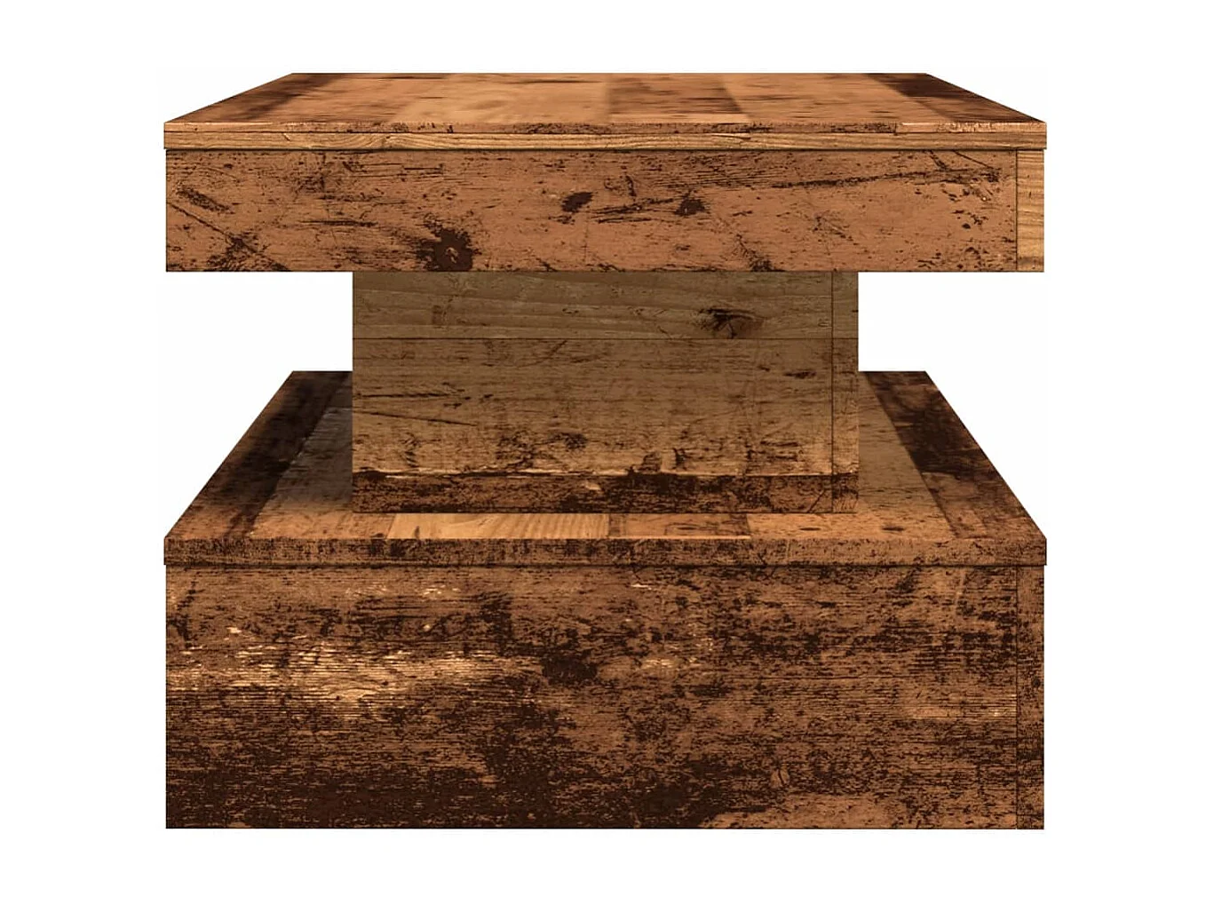 Table basse avec lumières LED vieux bois 90x50x40 cm