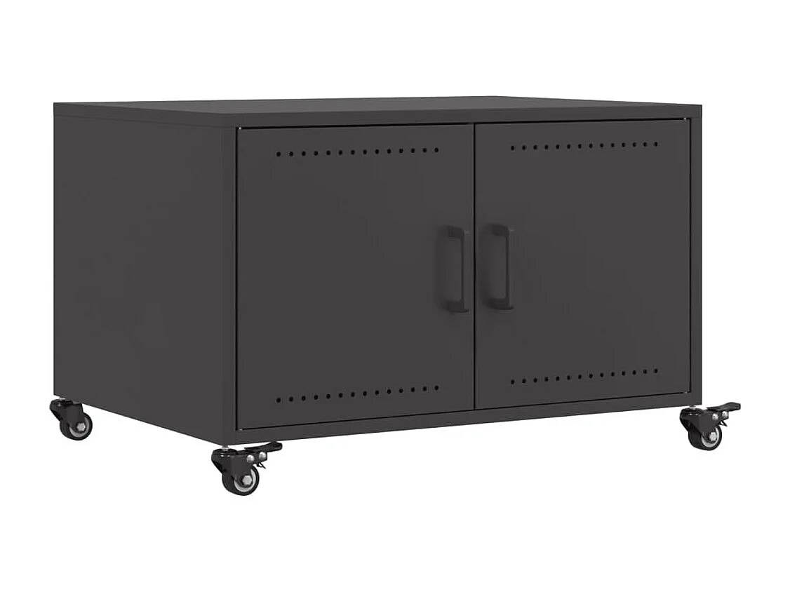 Table basse noir 68x50x43,5 cm acier laminé à froid