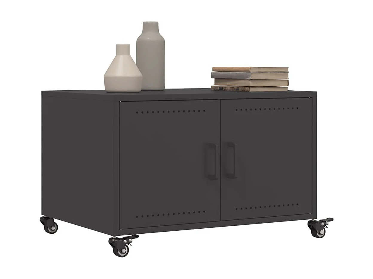 Mesa de centro acero laminado en frío negro 68x50x43,5 cm