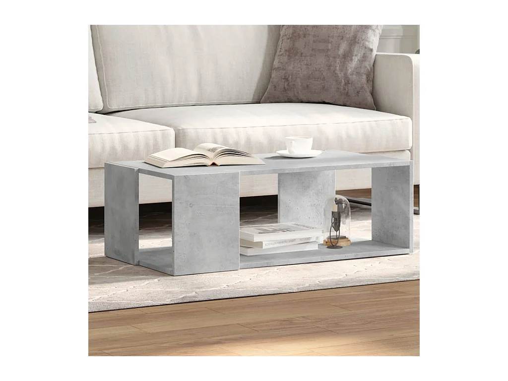 Table basse gris béton 89,5x48x30 cm bois d'ingénierie
