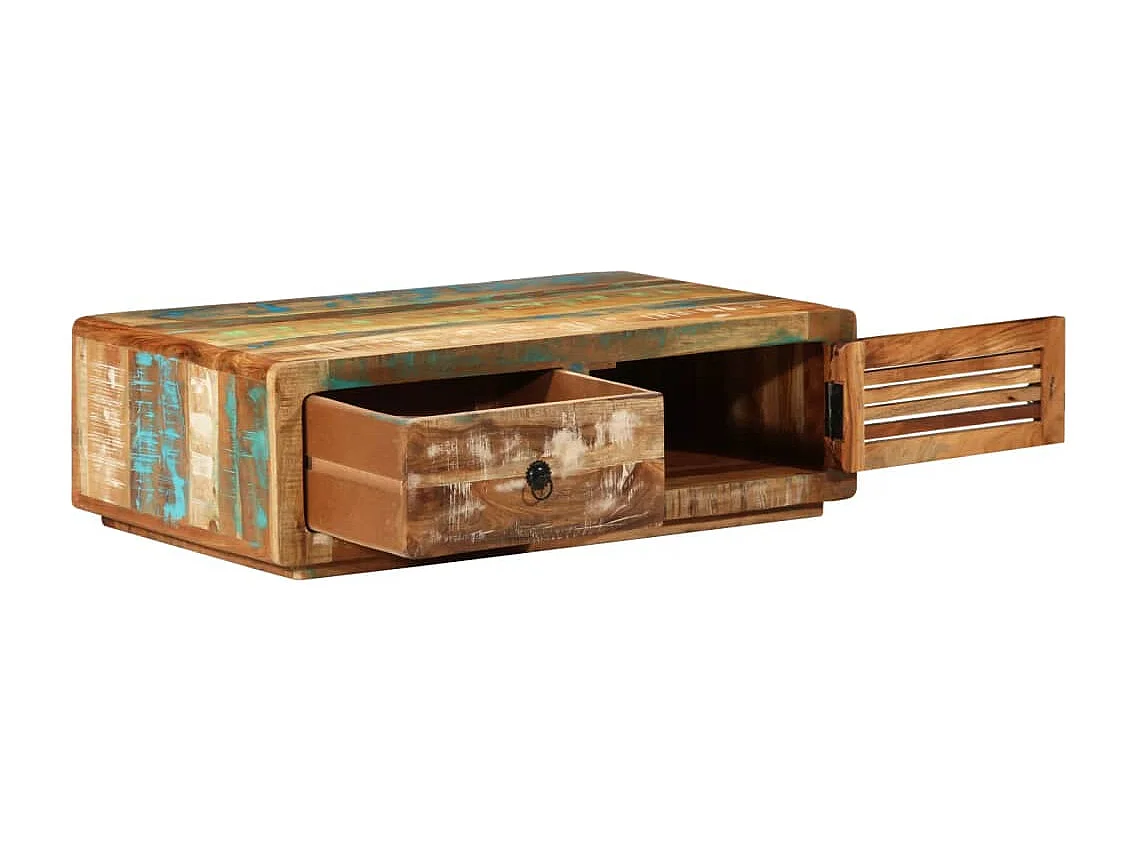 Mesa de centro 89x55x29 cm madeira recuperada maciça