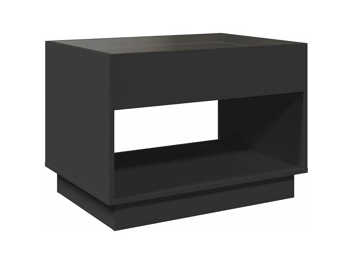 Mesa de centro luzes LED Infinity 70x50x50 cm preto