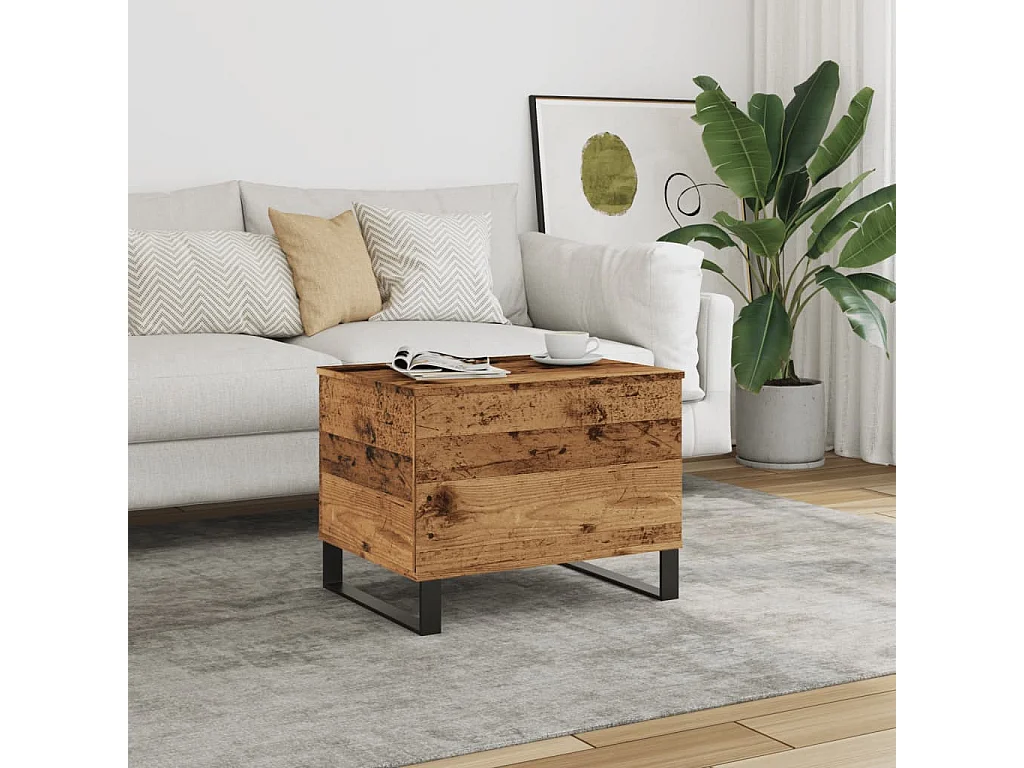 Table basse vieux bois 60x44,5x45 cm bois d'ingénierie