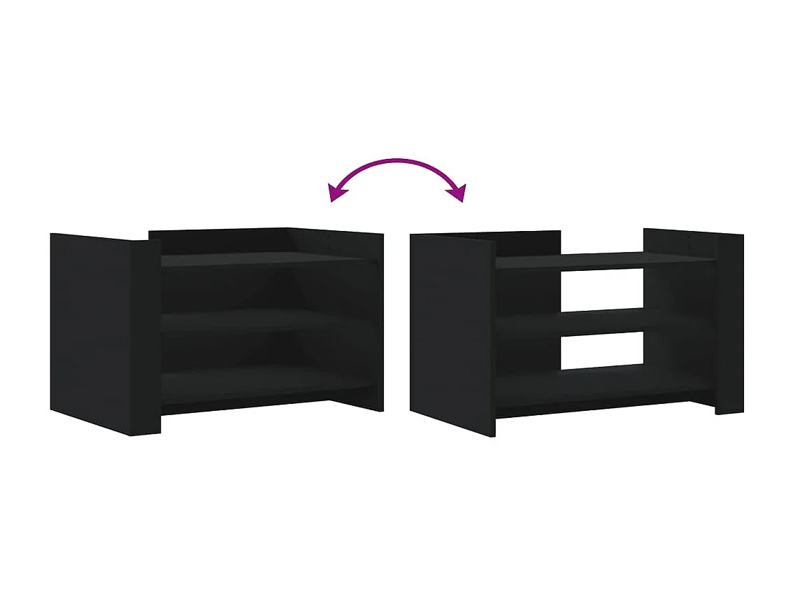 Table basse noir 80x50x50 cm bois d'ingénierie