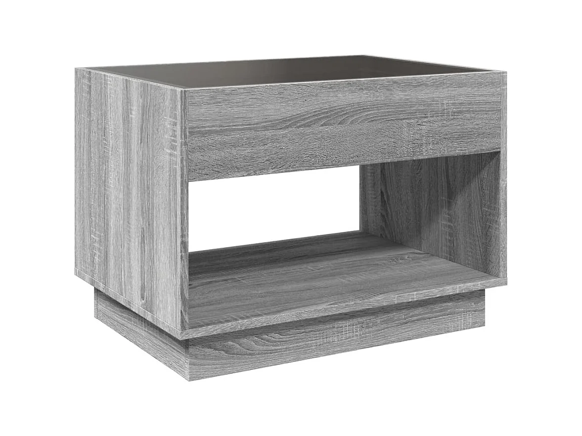 Table basse avec LED infini sonoma gris 70x50x50 cm