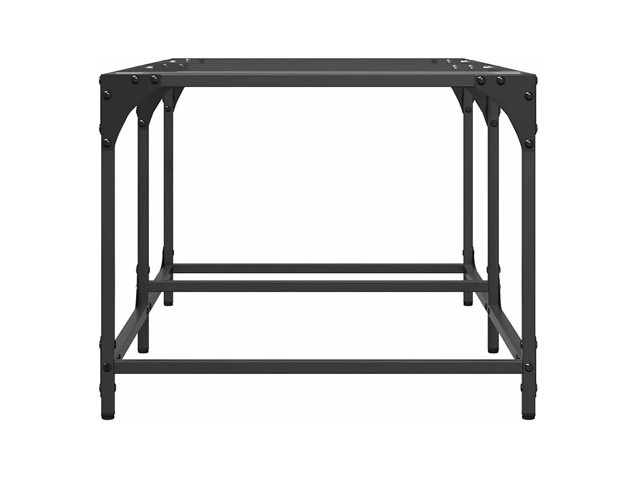Table basse avec dessus en verre transparent 98,5x50x40cm acier