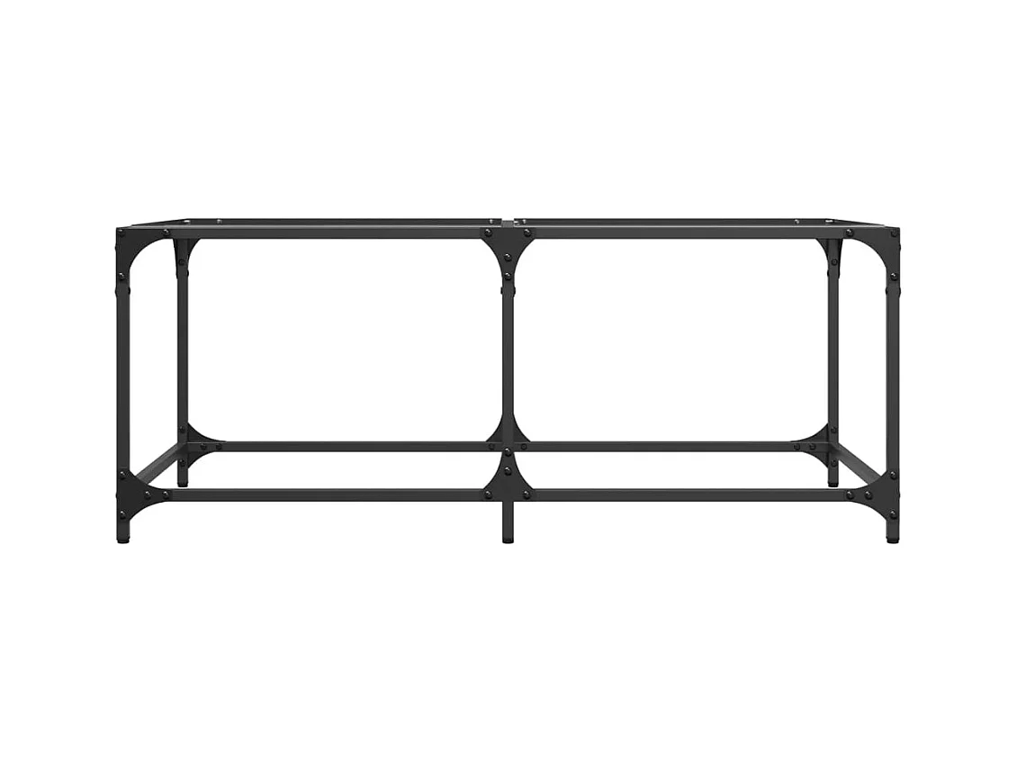 Table basse avec dessus en verre transparent 98,5x50x40cm acier