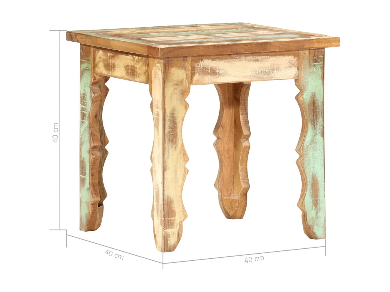 Table basse 40x40x40 cm Bois de récupération solide
