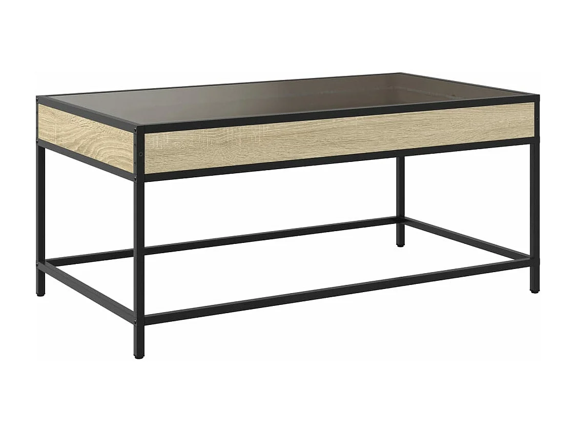 Mesa de centro luzes LED Infinity 90x50x41 cm carvalho sonoma