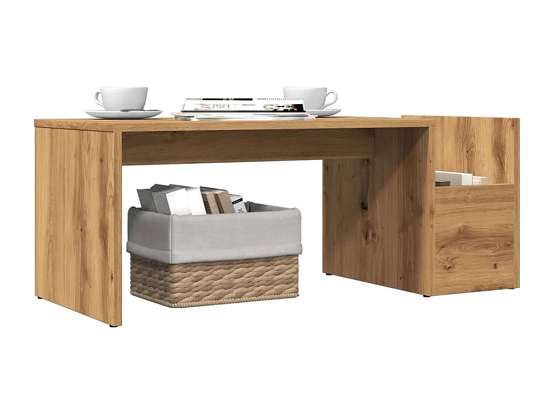 Salontafel 90x45x35 cm bewerkt hout artisan eikenkleurig