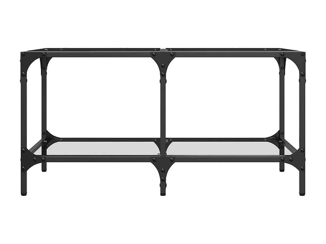 Table basse avec dessus en verre transparent 78,5x40x40cm acier