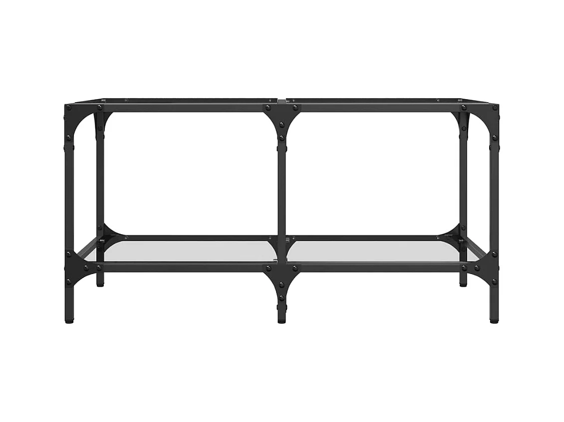 Table basse avec dessus en verre transparent 78,5x40x40cm acier
