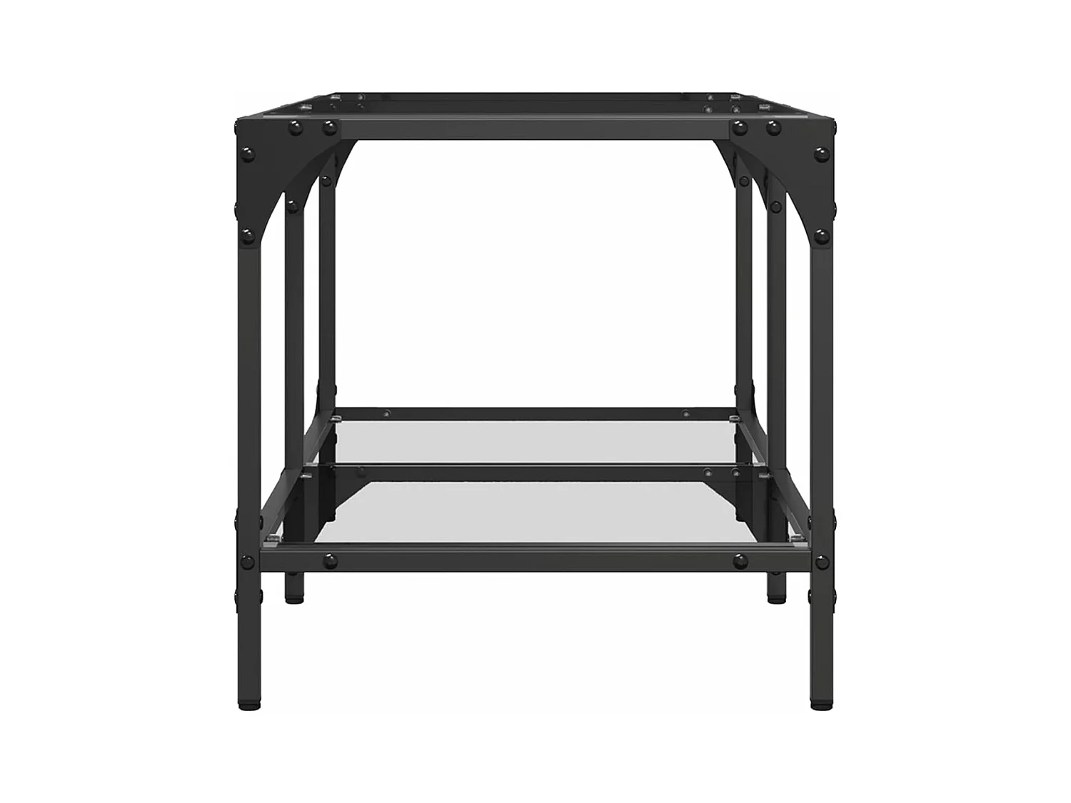 Table basse avec dessus en verre transparent 78,5x40x40cm acier