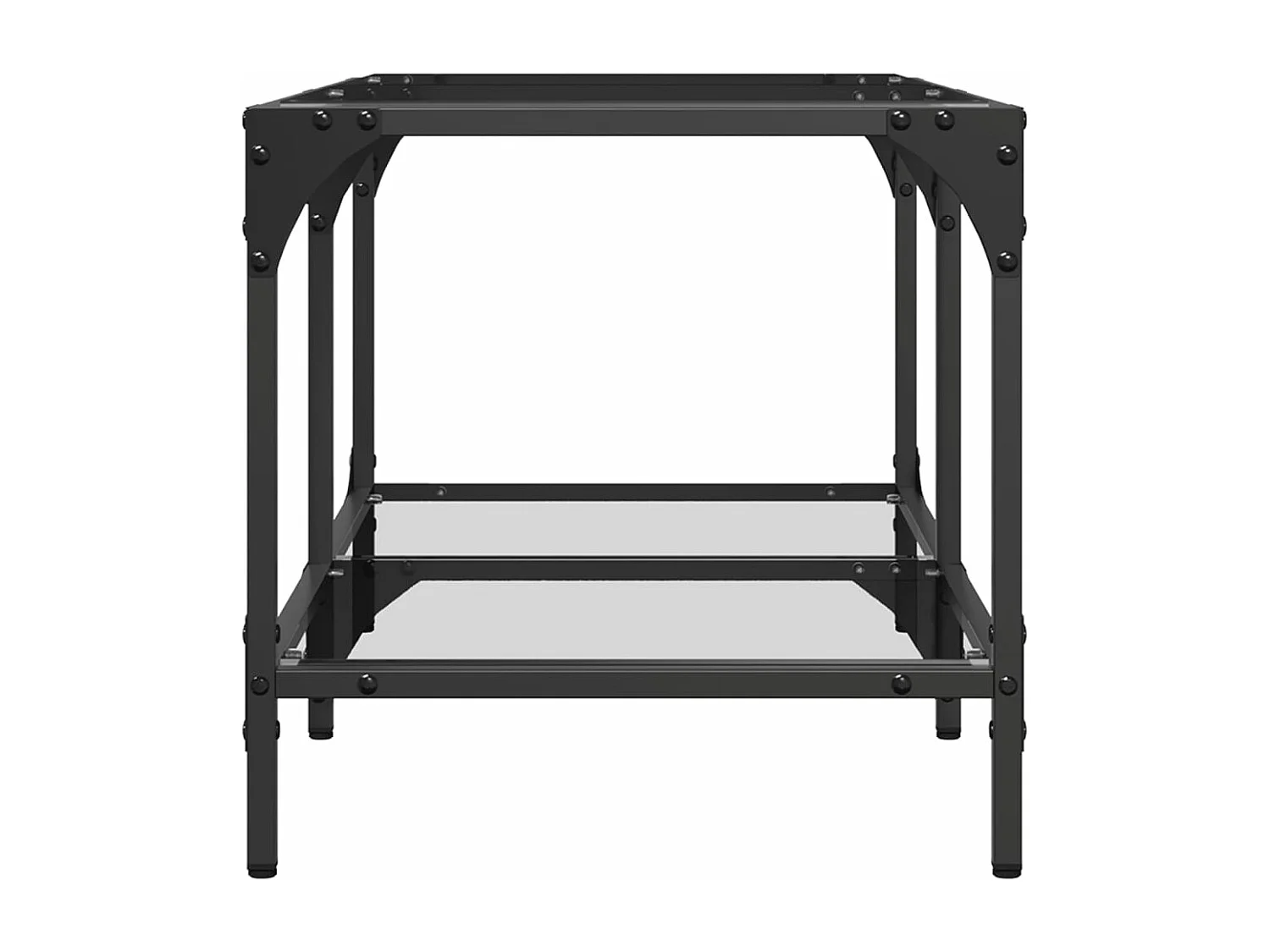 Table basse avec dessus en verre transparent 78,5x40x40cm acier