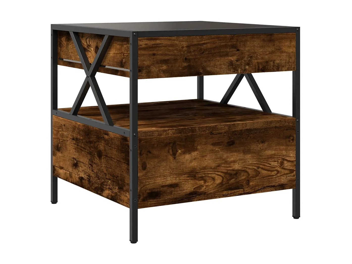 Salontafel met Infinity LED 50x50x51 cm gerookt eikenkleurig