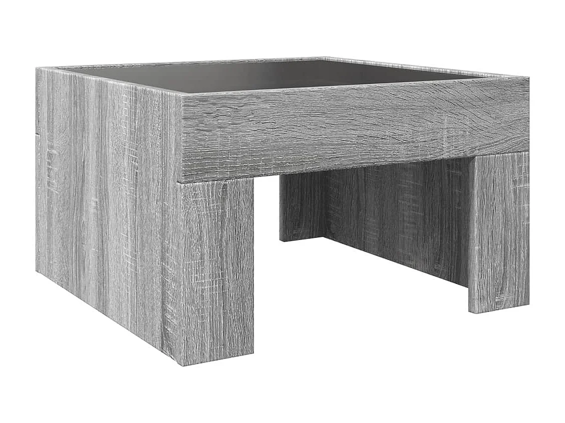 Table basse avec LED infini sonoma gris 50x50x30 cm