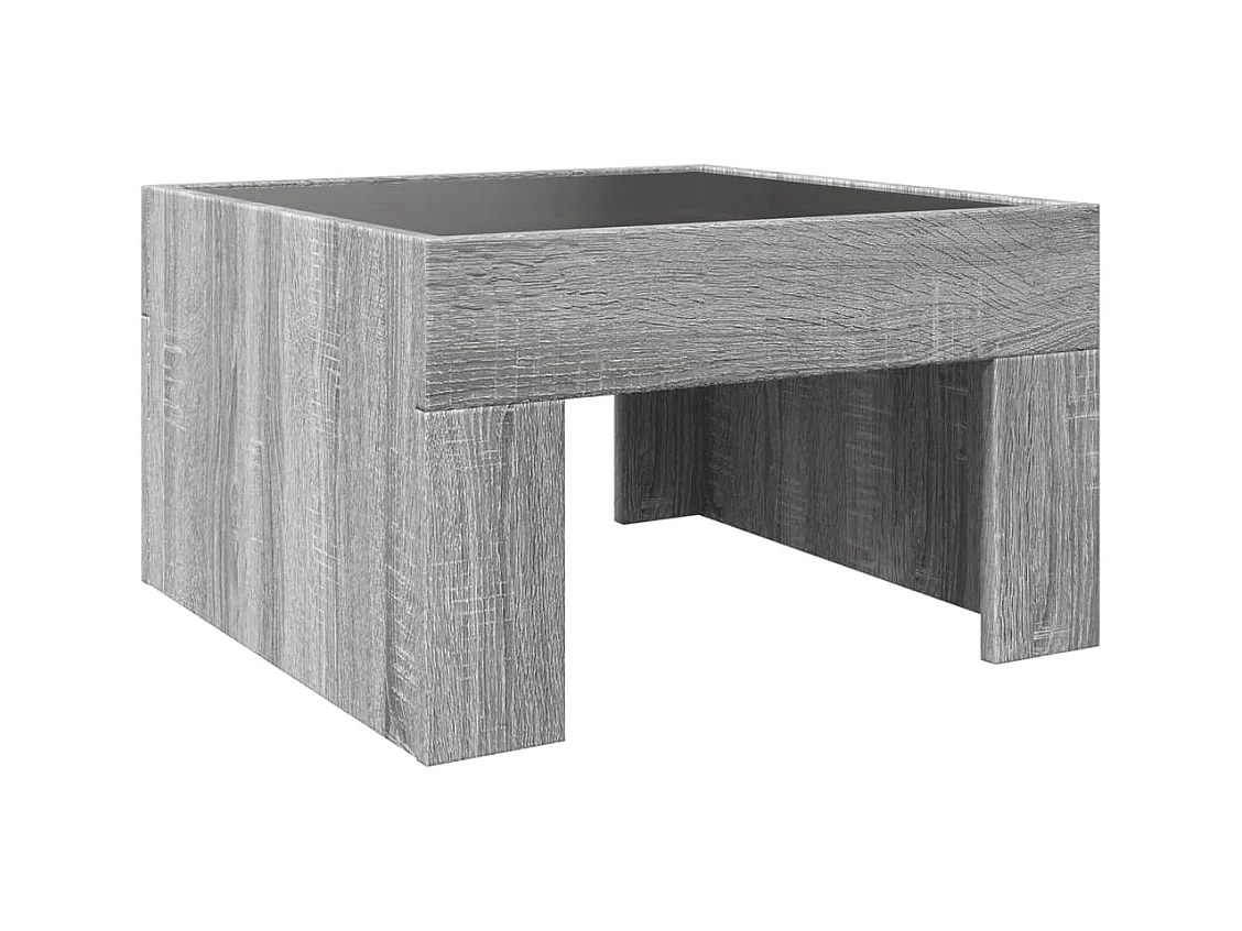 Table basse avec LED infini sonoma gris 50x50x30 cm