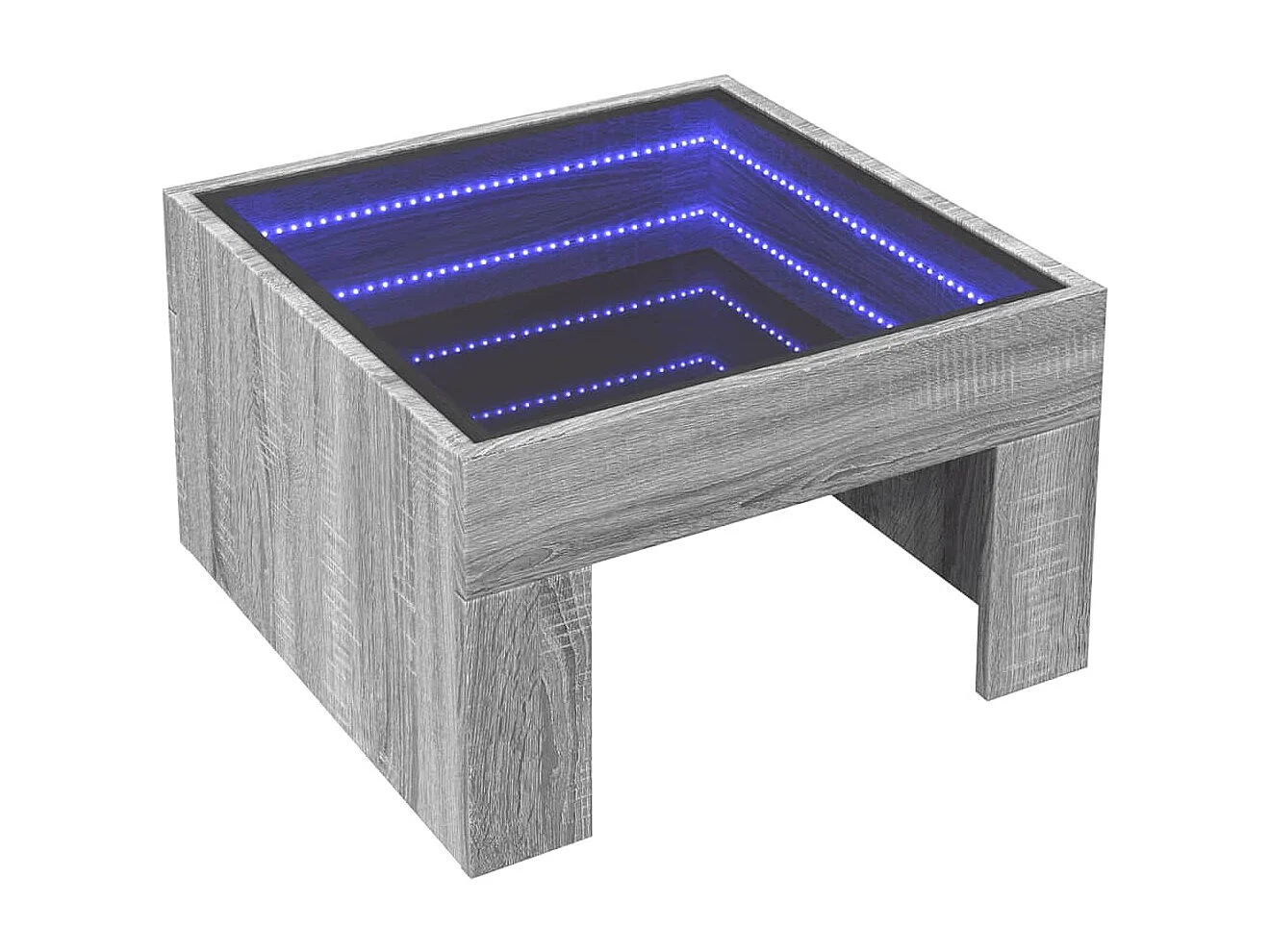 Table basse avec LED infini sonoma gris 50x50x30 cm