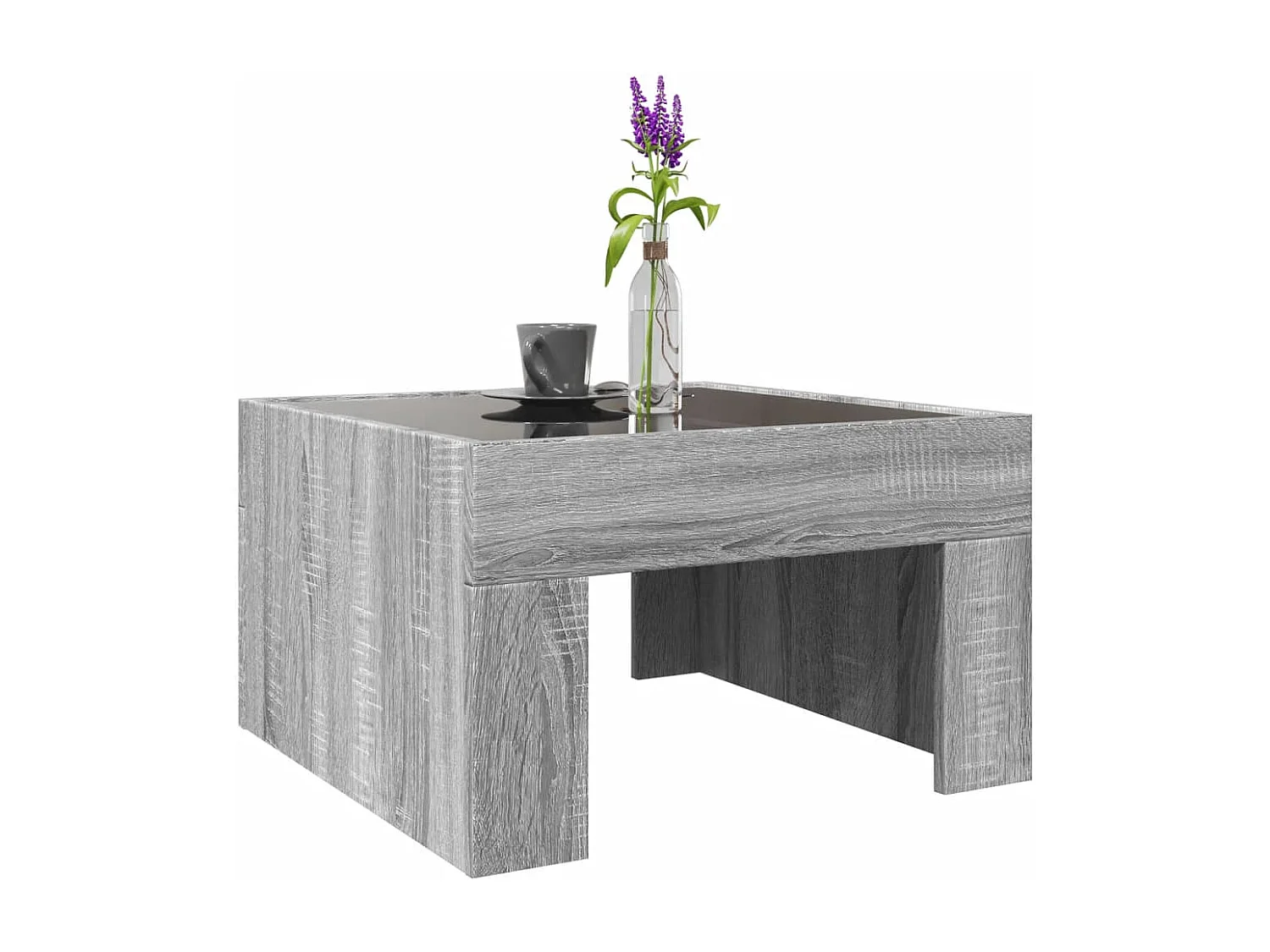 Table basse avec LED infini sonoma gris 50x50x30 cm