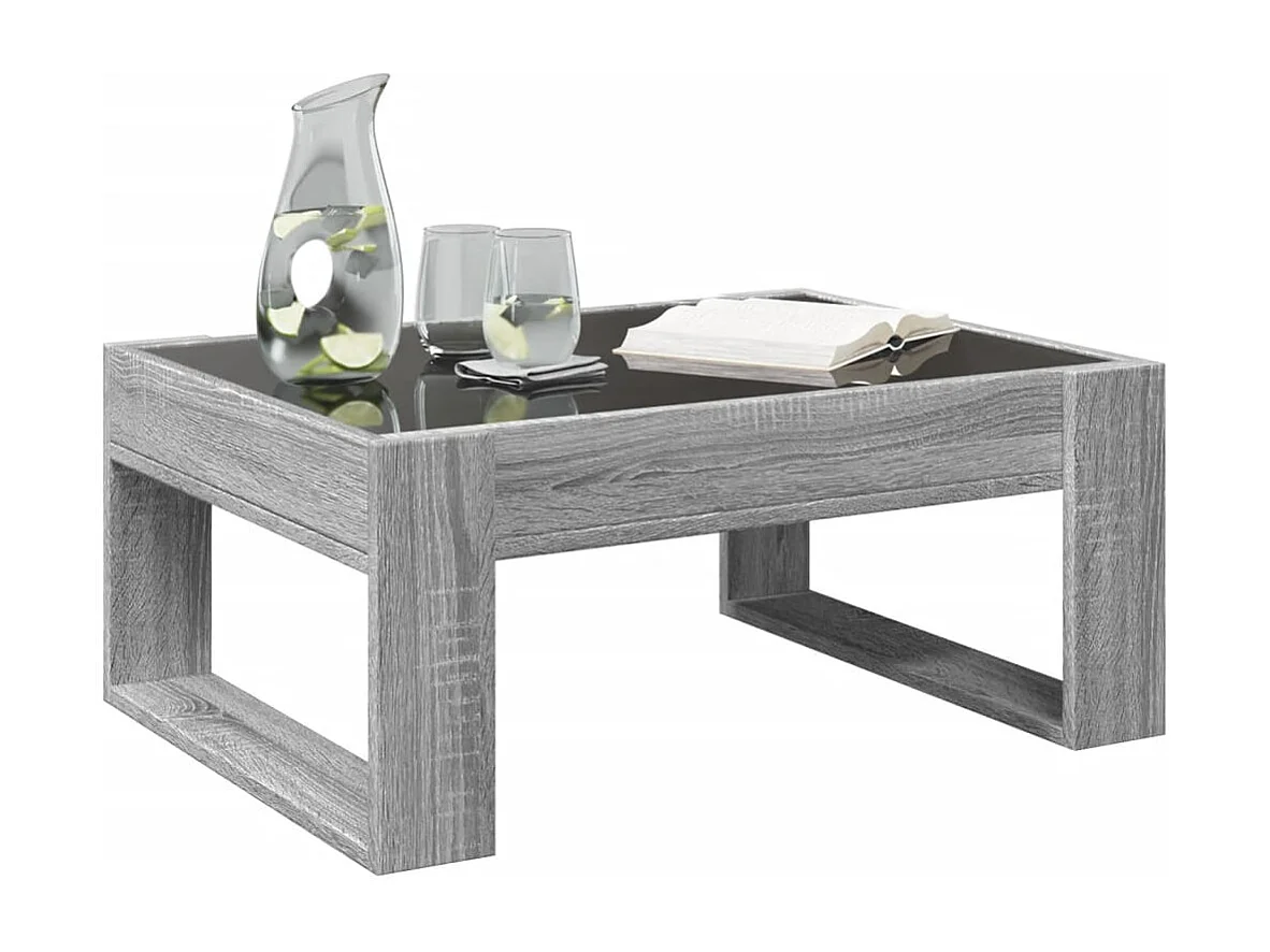 Table basse avec LED infini sonoma gris 70x53x30 cm