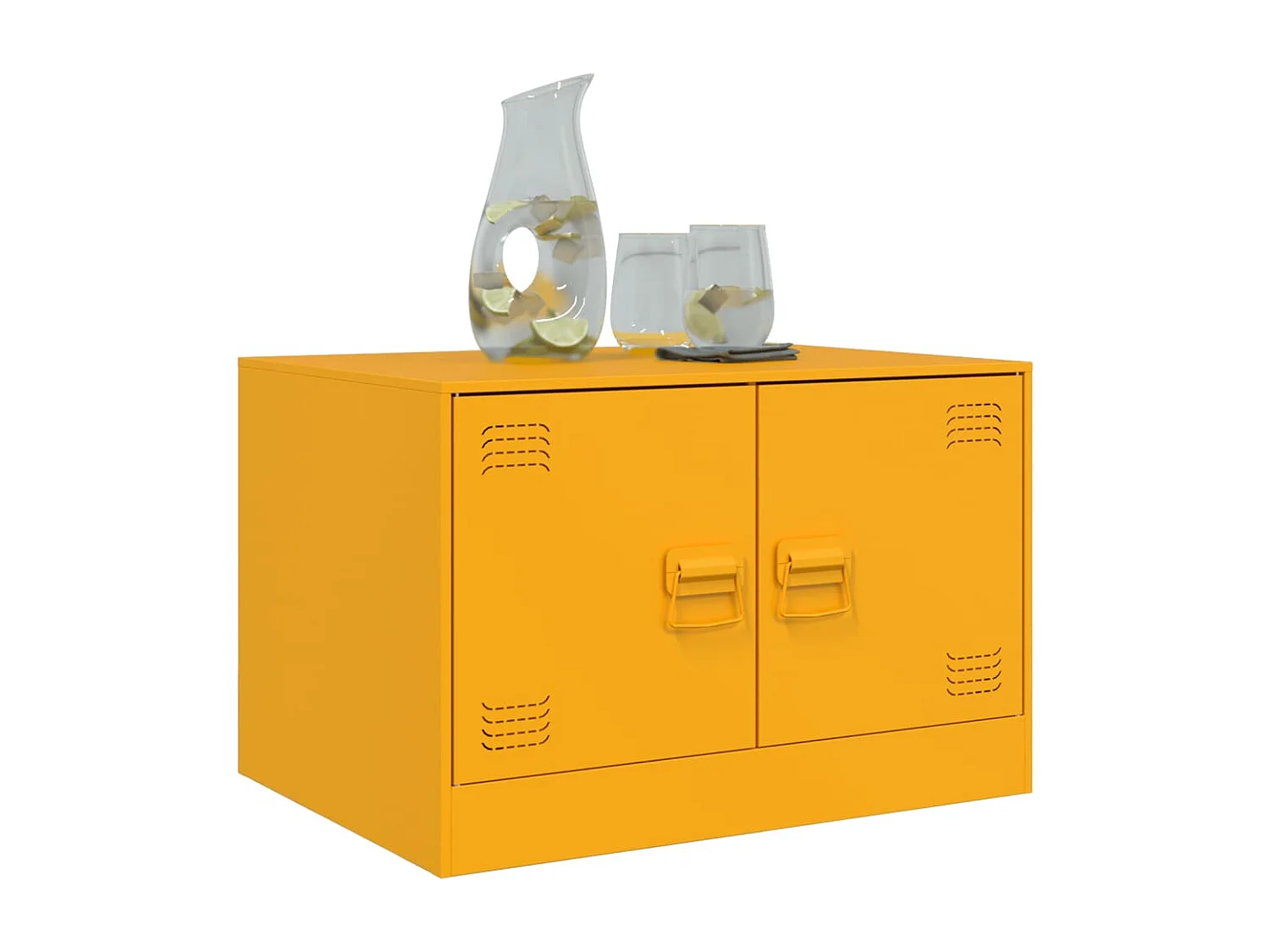 Table basse Jaune moutarde 67x50x44 cm acier