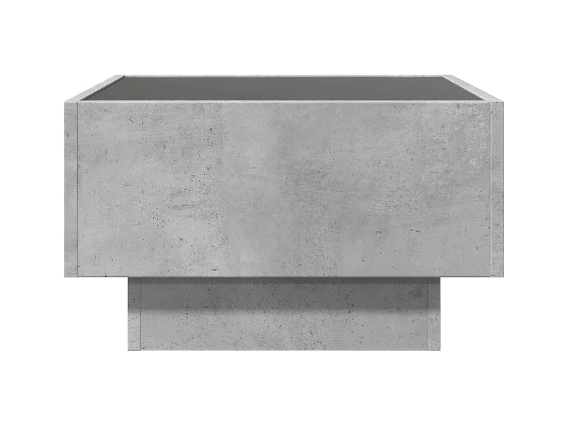 Table basse avec LED gris béton 50x50x30 cm bois d'ingénierie