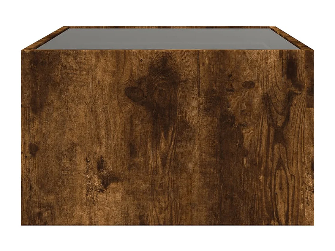 Table basse avec LED infini chêne fumé 70x50x30 cm