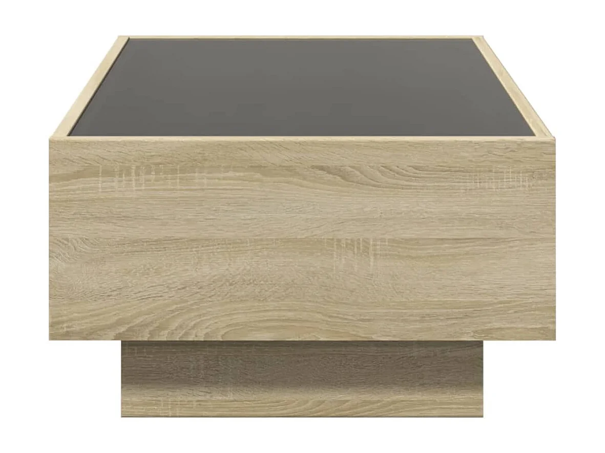 Table basse avec LED chêne sonoma 90x50x30 cm bois d'ingénierie