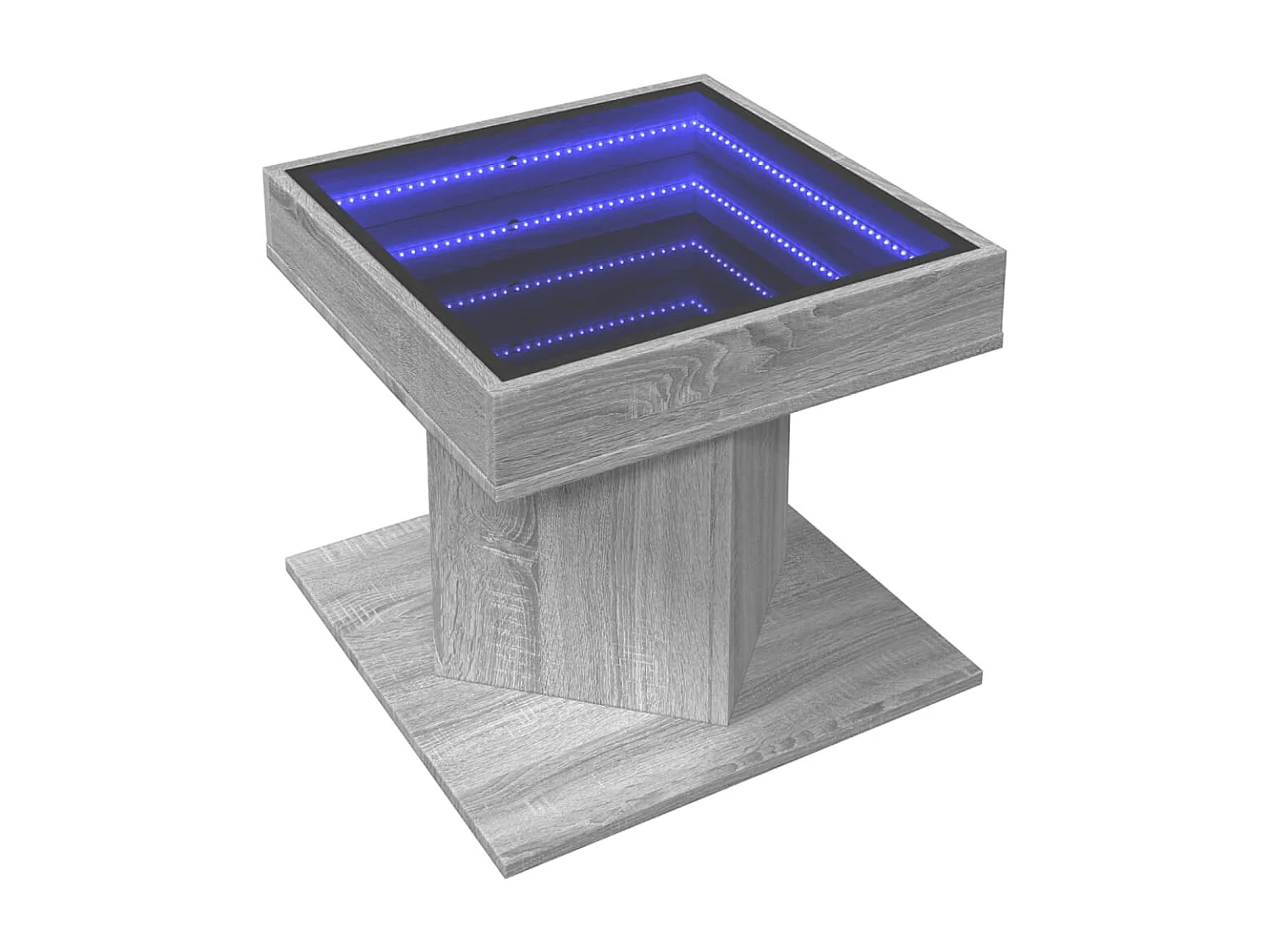 Mesa de centro c/ LEDs 50x50x45 madeira processada