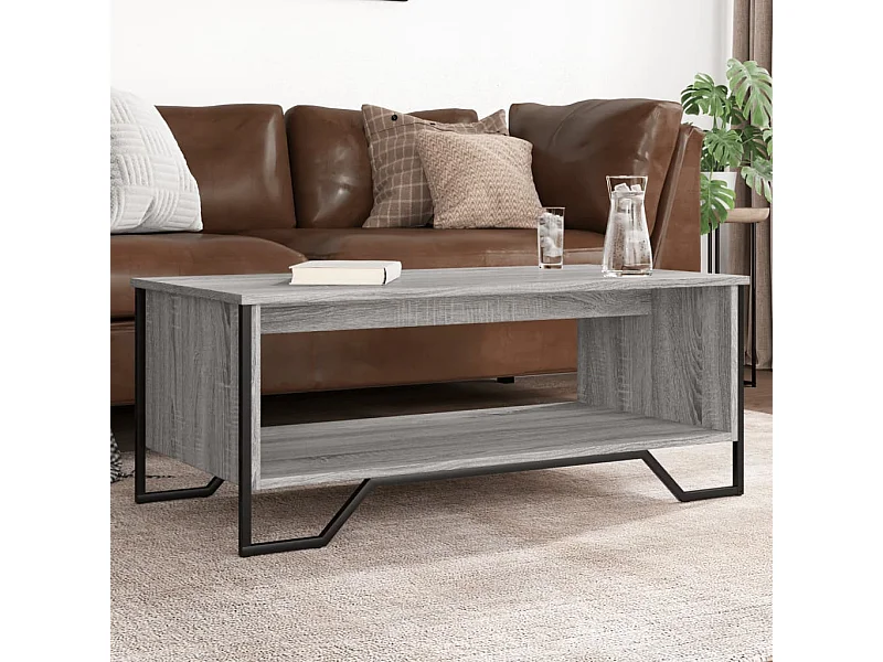 Salontafel 100x51x40 cm bewerkt hout grijs sonoma