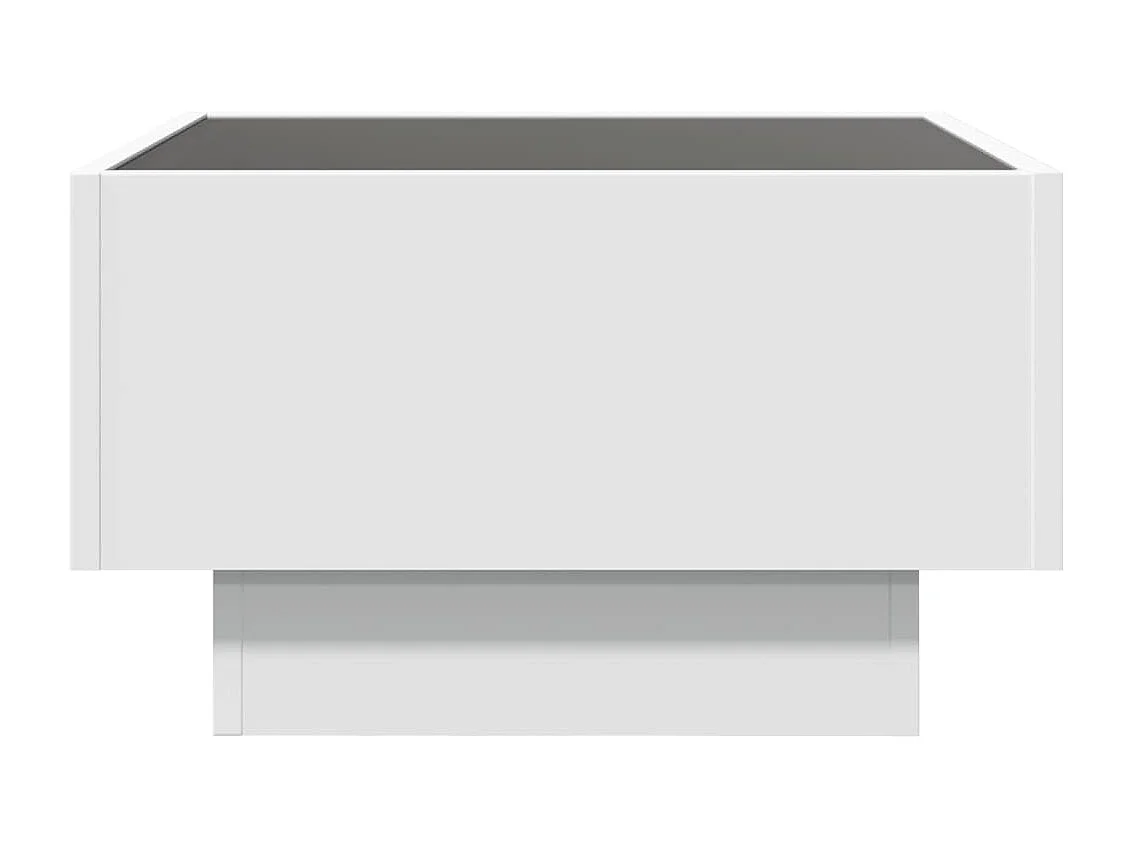 Table basse avec LED blanc 50x50x30 cm bois d'ingénierie