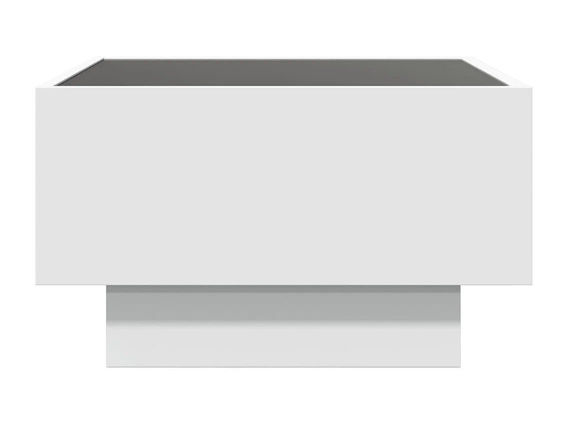 Table basse avec LED blanc 50x50x30 cm bois d'ingénierie