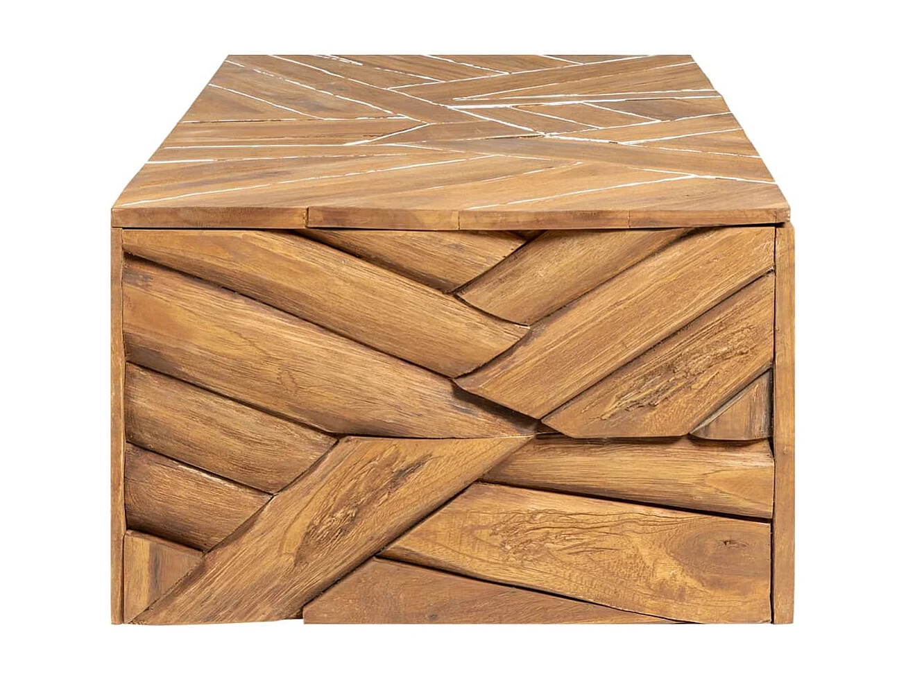 Table basse Bois de teck massif 110x35x38 cm