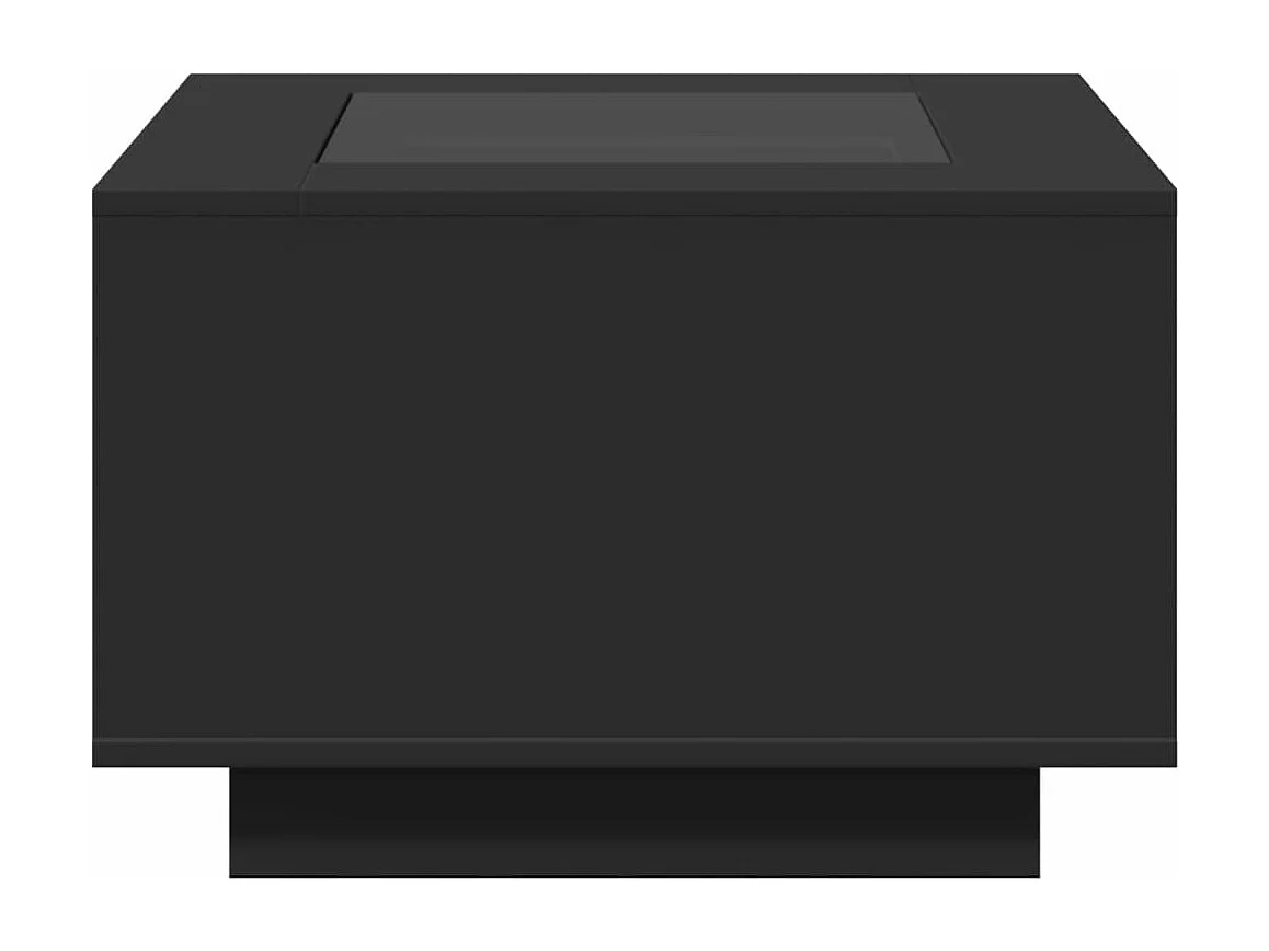 Table basse avec LED noir 60x60x40 cm bois d'ingénierie