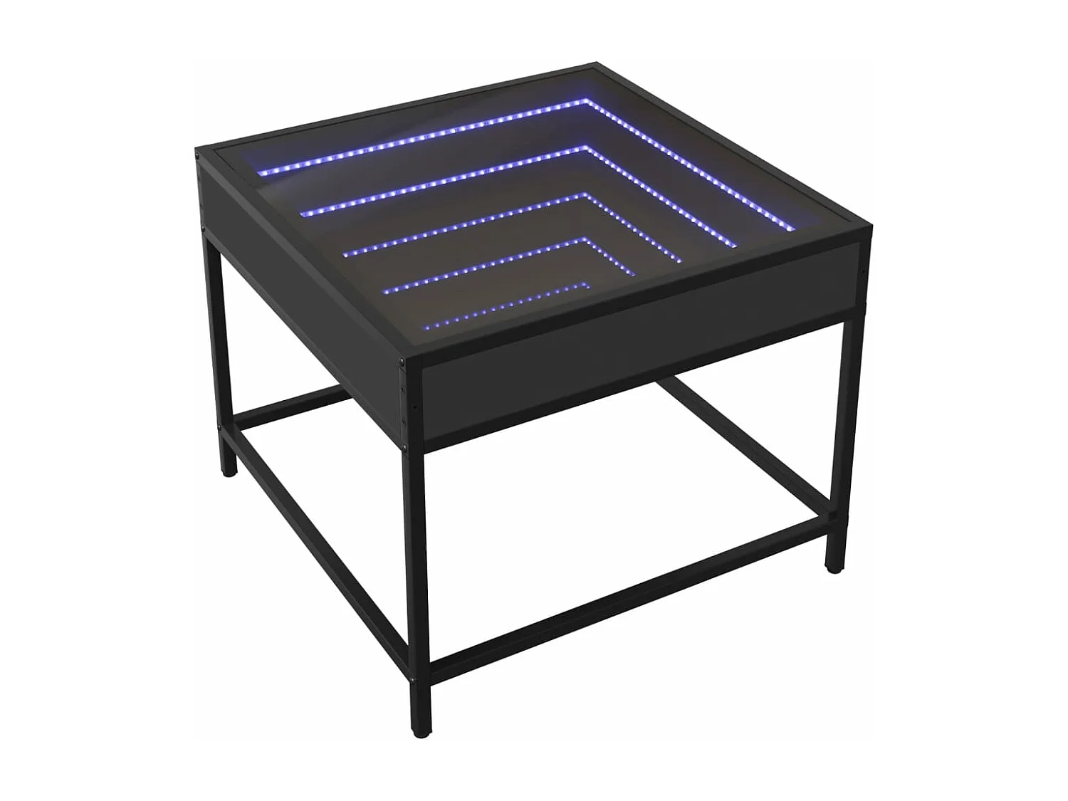 Table basse avec LED Infinity noir 50x50x41 cm